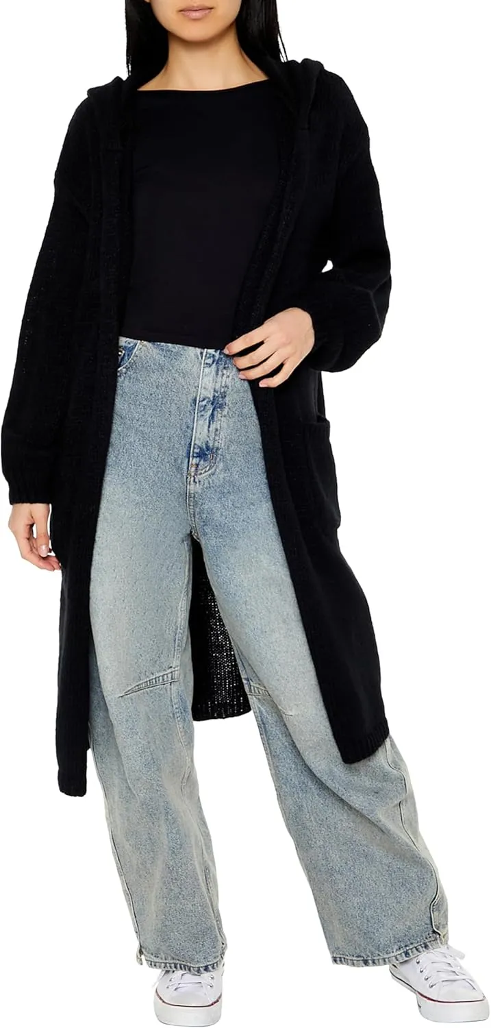 Forever 21 Women's Hooded Cardigan Sweater