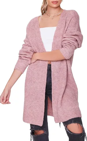 Forever 21 Women's Marled Open-Front Cardigan Sweater