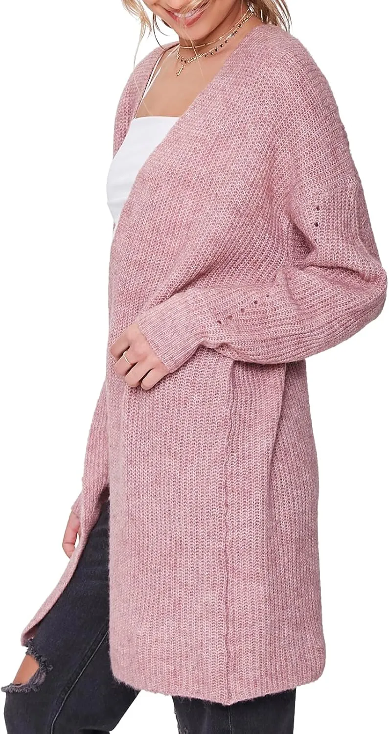 Forever 21 Women's Marled Open-Front Cardigan Sweater