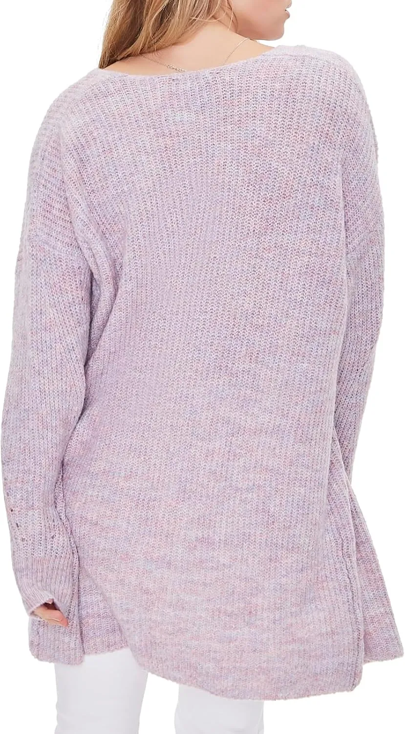 Forever 21 Women's Marled Open-Front Cardigan Sweater