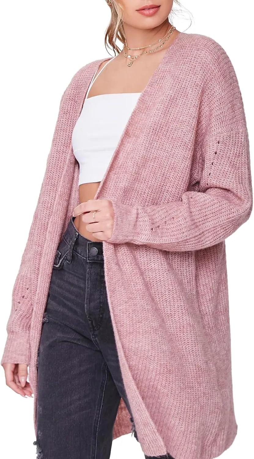 Forever 21 Women's Marled Open-Front Cardigan Sweater