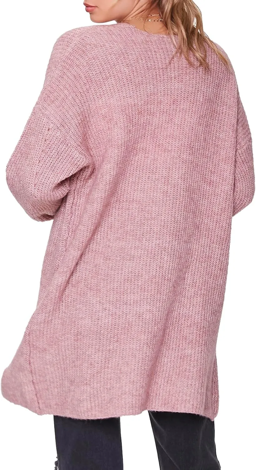 Forever 21 Women's Marled Open-Front Cardigan Sweater