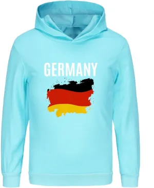 German Boys Girls Hoodies Long Sleeve Germany Flag Pullover Sweatshirt Kids Basic Athletic Top Blouse Letter Tops
