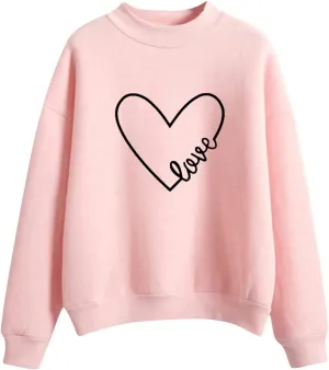 GIERIDUC Oversized Sweatshirt for Women Cute Graphic Crewneck Long Sleeve Casual Fleece Pullover Sweatshirts Loose Tops