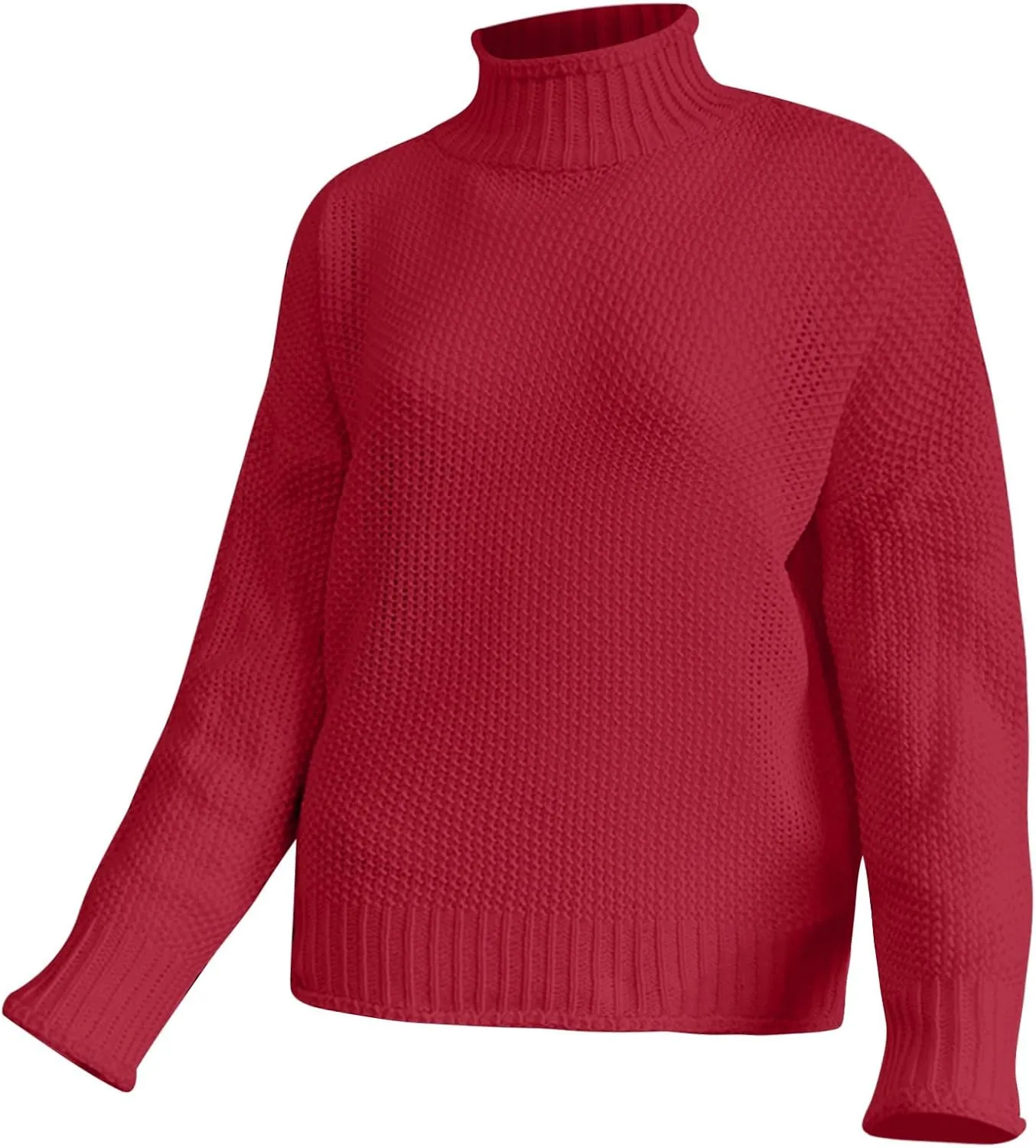 GIERIDUC Womens Pullover Sweater Plus Size Sweatshirt for Women Mock Neck Long Sleeve Casual Loose Knitted Shirt Tops