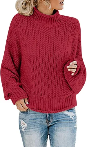 GIERIDUC Womens Pullover Sweater Plus Size Sweatshirt for Women Mock Neck Long Sleeve Casual Loose Knitted Shirt Tops