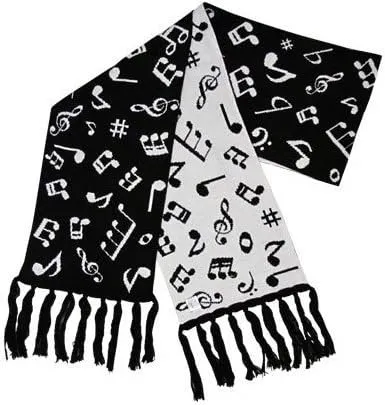 Gift House Music Scarf Notes Fine Knit 66" X 9"
