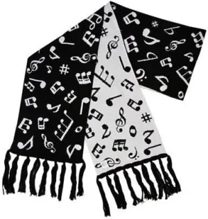 Gift House Music Scarf Notes Fine Knit 66" X 9"