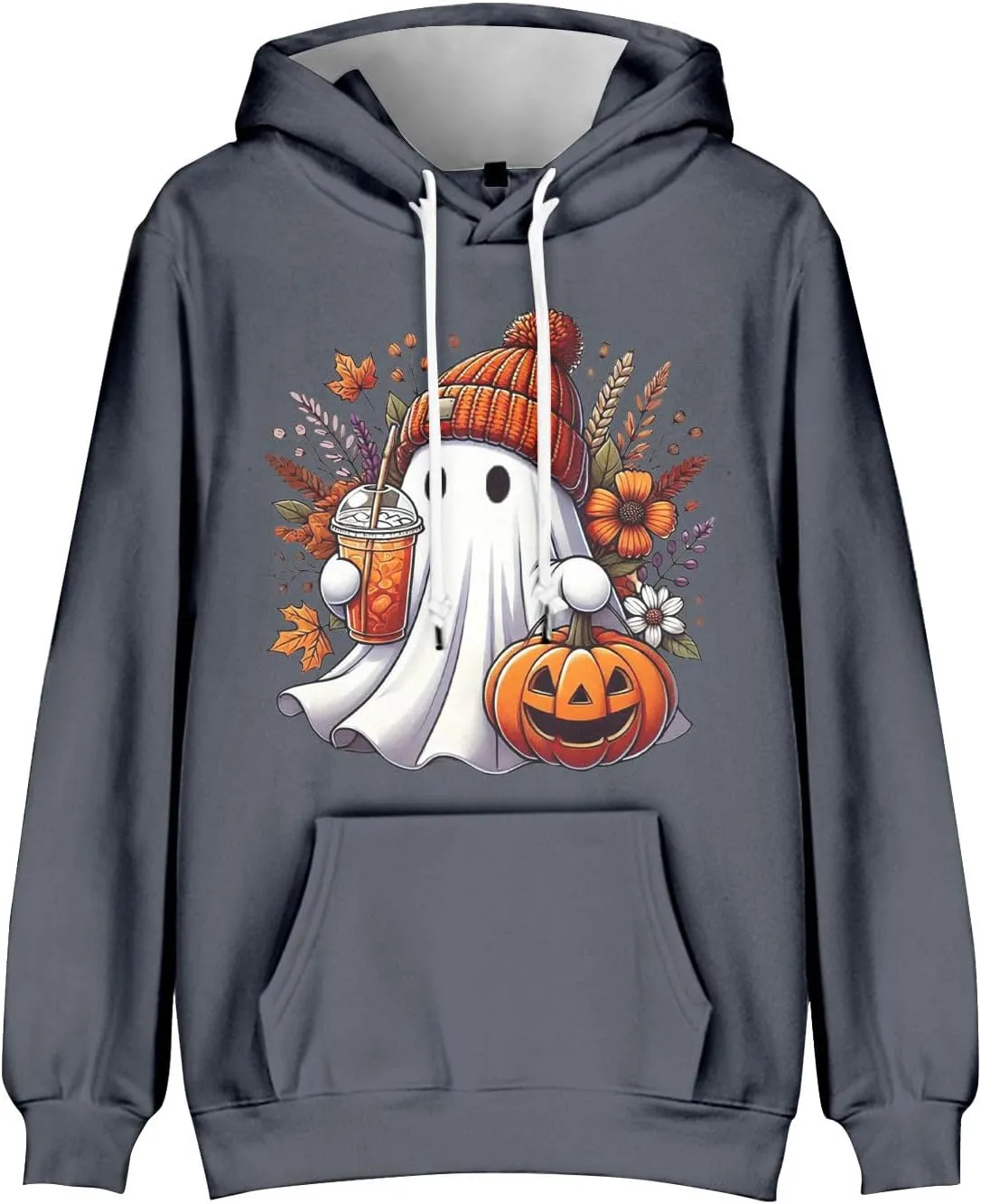 GOFULY Problem Solved Bloody Halloween Hoodies For Men Y2K Fall Halloween Sweatshirts Long Sleeve Winter 2024 Pullover