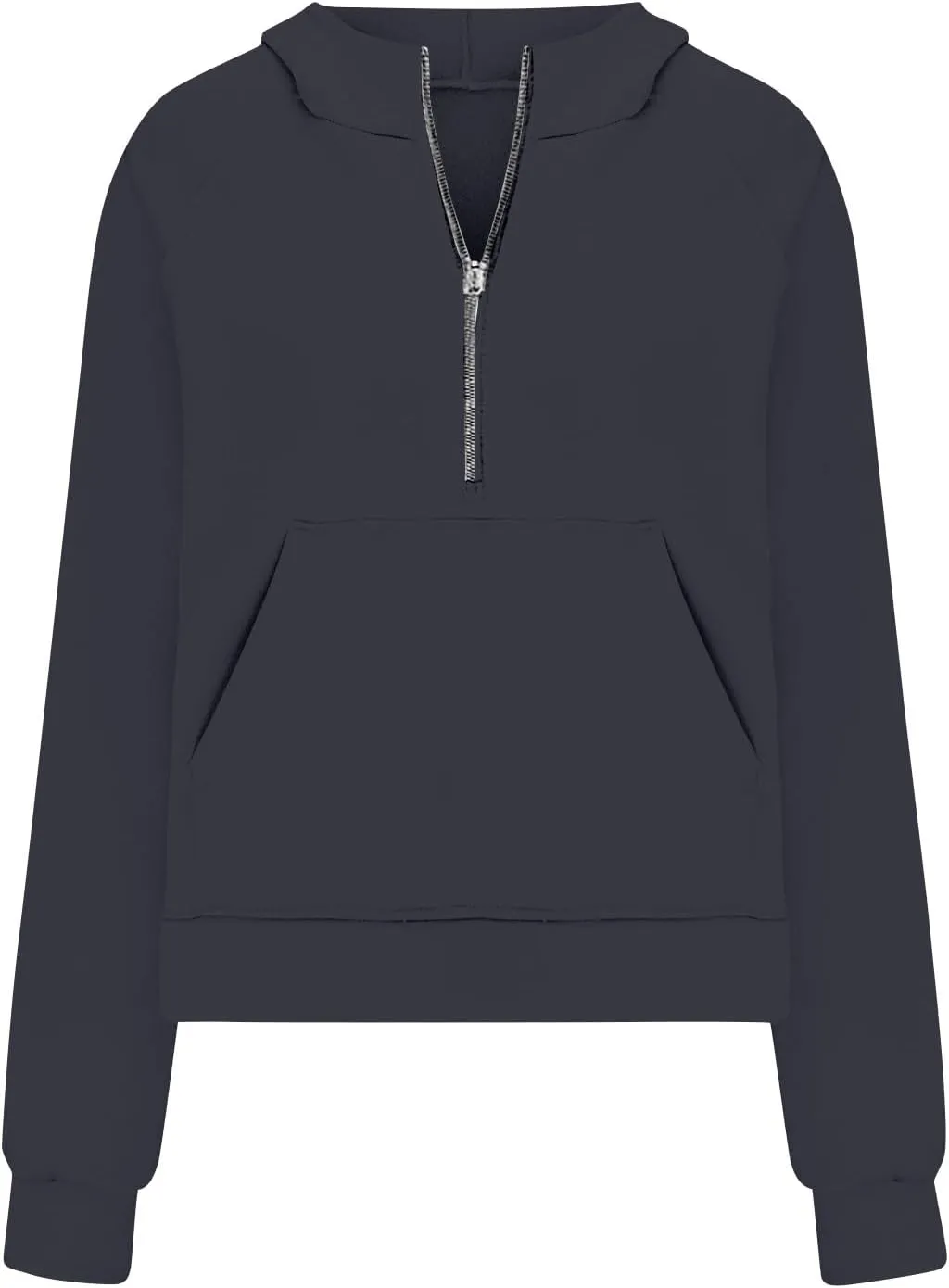 Half Zip Cropped Hoodies for Women Fleece Quarter Zip Up Pullover Oversized Sweatshirts 2024 Fall Clothes with Pocket