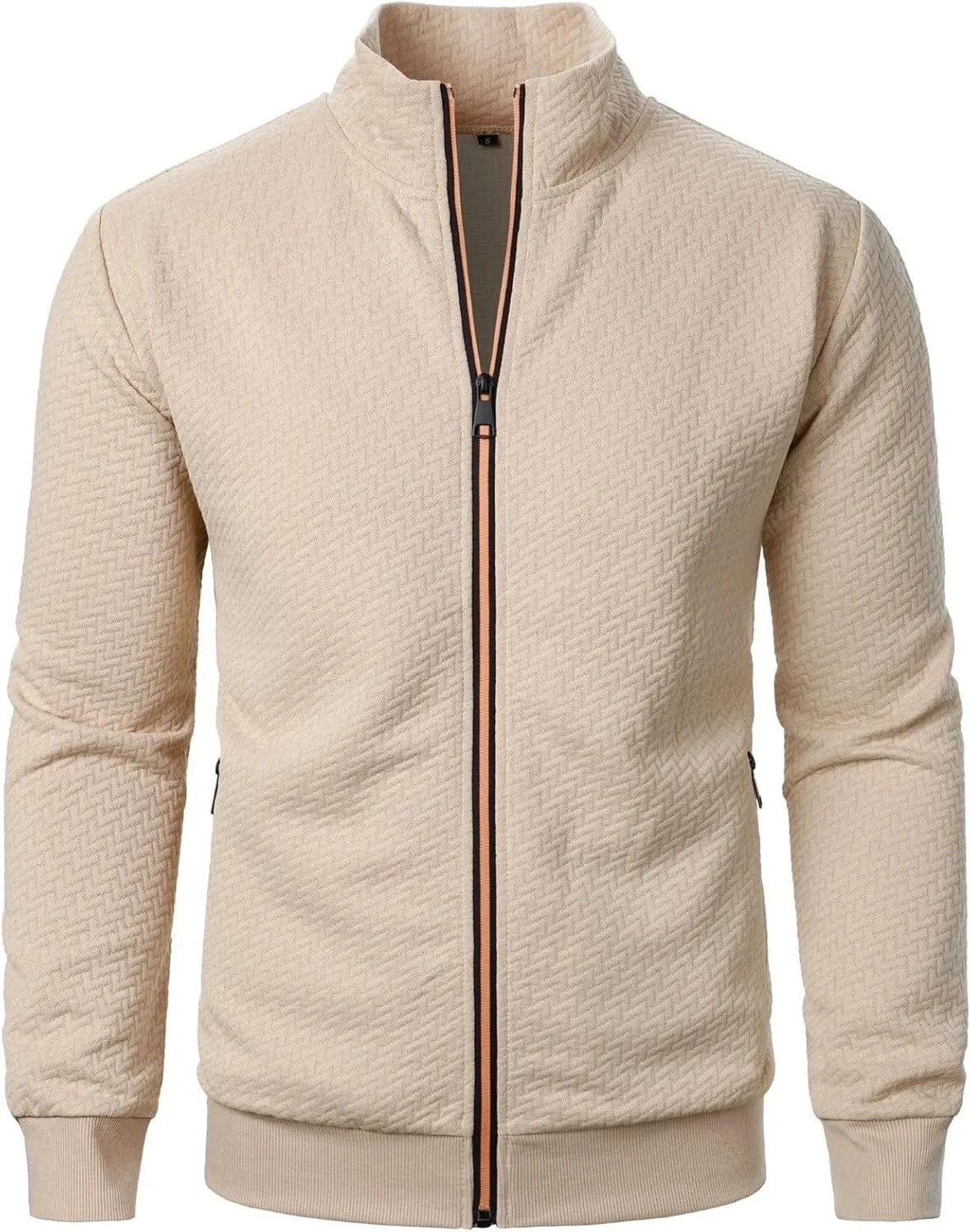 Henlley Shirts for Men Fashion Casual Solid Color Zippered Jacket Top Mens Jacket Mens Long Sleeve Tee Shirts Fall