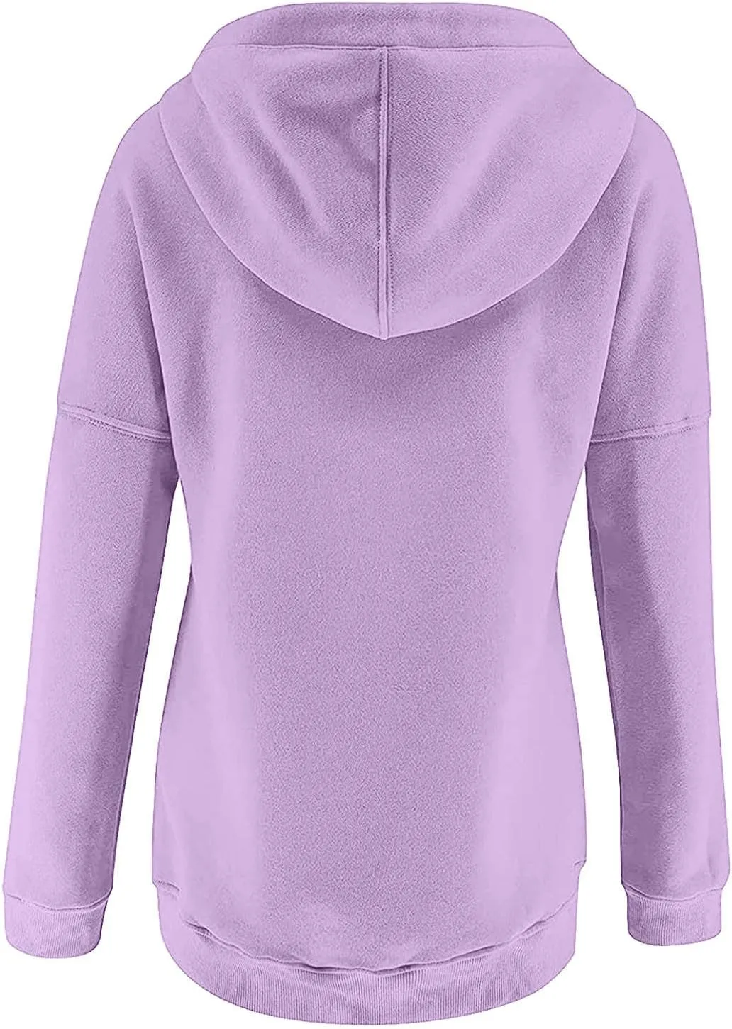 Hoodie Women Casual Pullover Sweatshirt Henley Style Long Sleeve Pocket Relaxed Fit Outfit