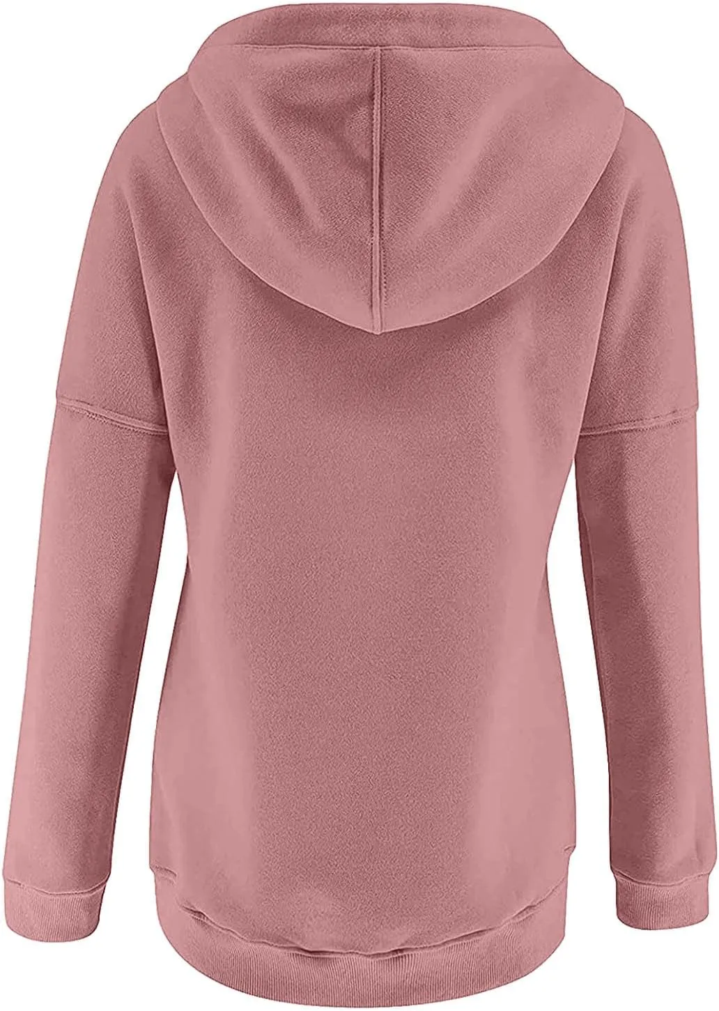 Hoodie Women Casual Pullover Sweatshirt Henley Style Long Sleeve Pocket Relaxed Fit Outfit
