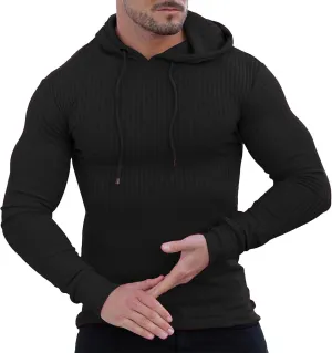 Hoodies for Men Athletic Training Sweatshirt Casual Long Sleeve Shirts Gym Workout Hoodie Big and Tall Pullover Sweater
