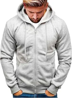Hoodies for Men Zip up Lightweight Hoodie Big and Tall Sweatshirt Casual Fashion Jackets Fall Tops with Zip Pockets