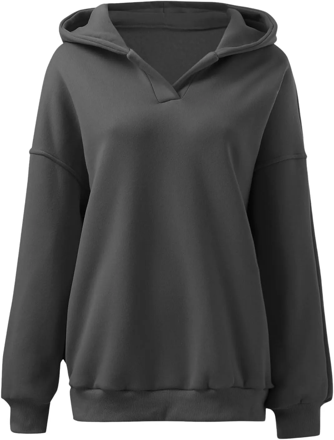 Hoodies for Women Casual Trendy Oversized Pullover Long Sleeve Crewneck Sweatshirts Drop Shoulder Tops Kangaroo Pocket