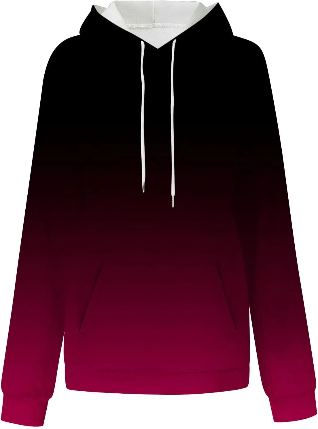 Hoodies For Women Long Sleeve Oversized Sweatshirts Trendy Gradient Graphic Print Sweatshirt with Pocket