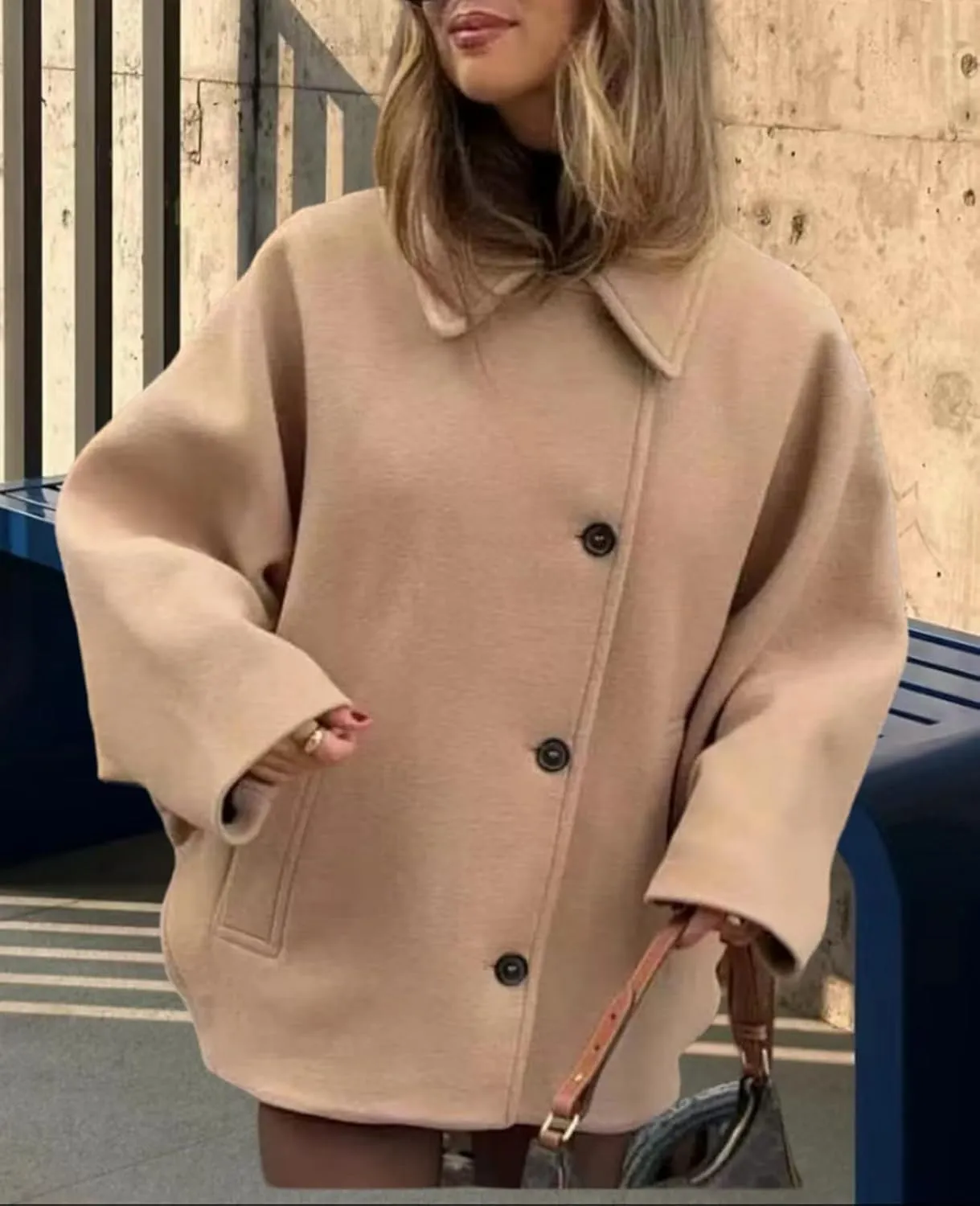HOTIAN Women Wool Blend Coats 2025 Long Sleeve Coat Jacket PeacoatOutwear Overcoat