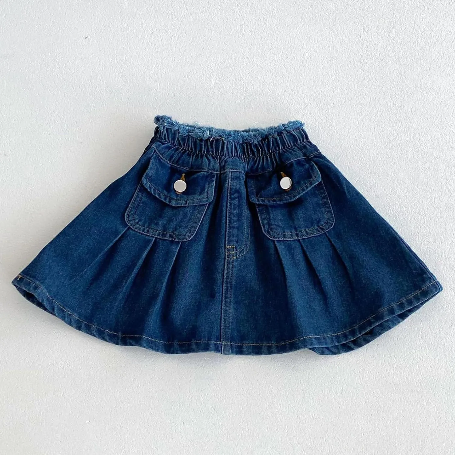 iiniim Toddler Girl's Denim Outfit Button Front Long Sleeve Denim Jackets and Mini Skirts 2pcs Set