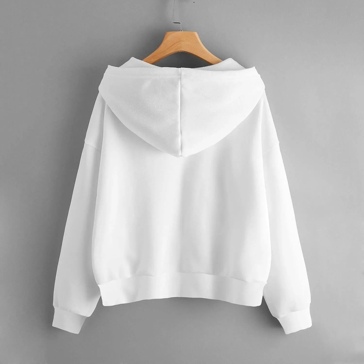 iLH Womens Cropped Hooded Jacket Full Zip Lightweight Breathable Athletic Sweatshirts For Women Outdoor Cute Hoodies