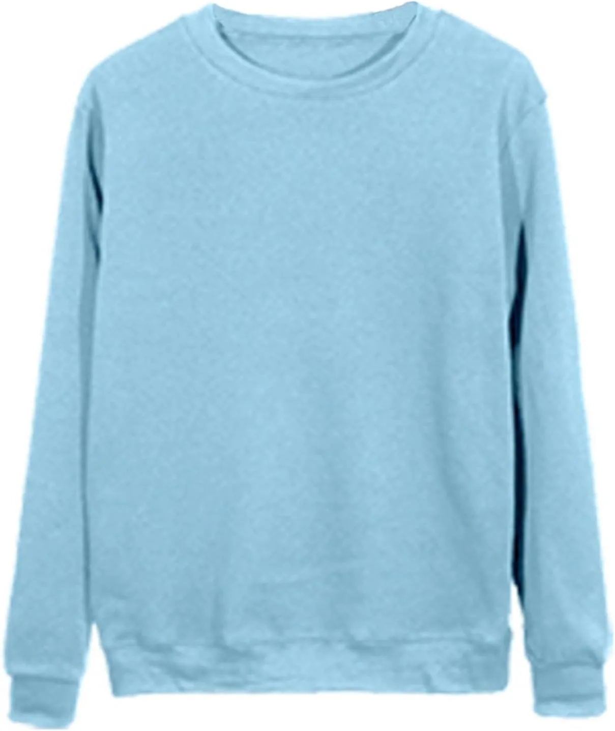 jovati 2024 Fall Fashion Versatile Clothes Womens Casual Crewneck Long Sleeve Shirts Basic Loose Comfy Work Pullover Tops