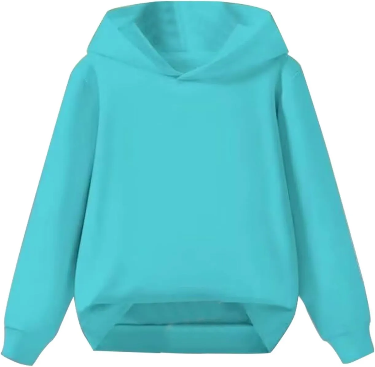 Kids Boy Girl Hoodie Sweatshirt Basic Long Sleeve Solid Color Pullover Tops with Pocket Athletic Casual Clothes