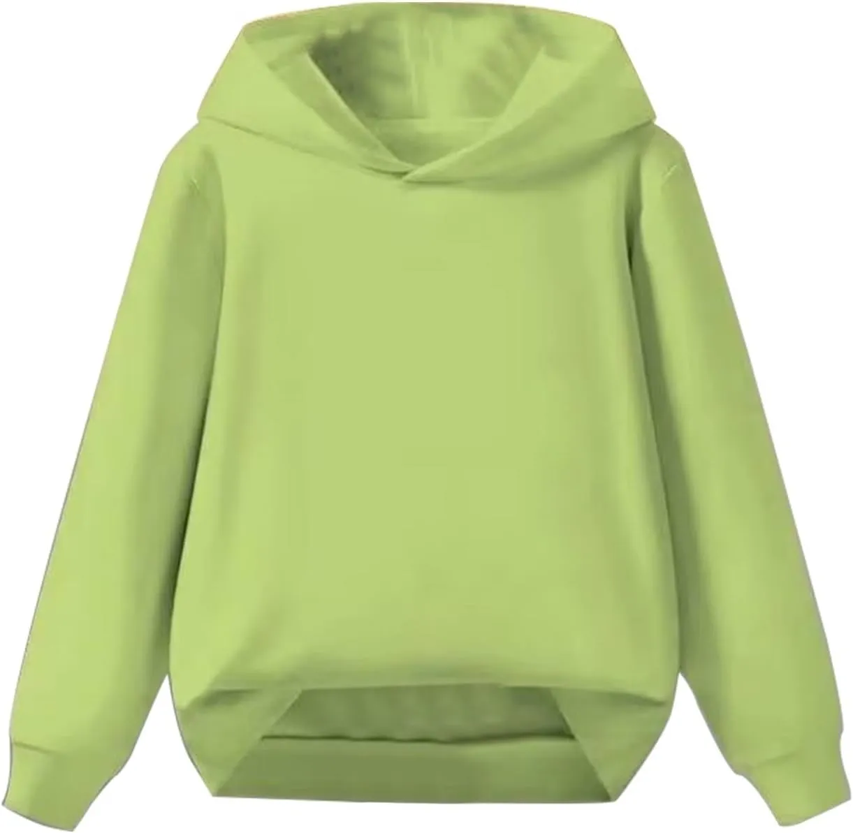Kids Boy Girl Hoodie Sweatshirt Basic Long Sleeve Solid Color Pullover Tops with Pocket Athletic Casual Clothes