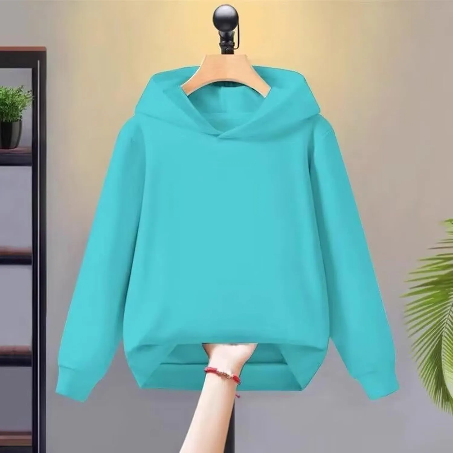 Kids Boy Girl Hoodie Sweatshirt Basic Long Sleeve Solid Color Pullover Tops with Pocket Athletic Casual Clothes