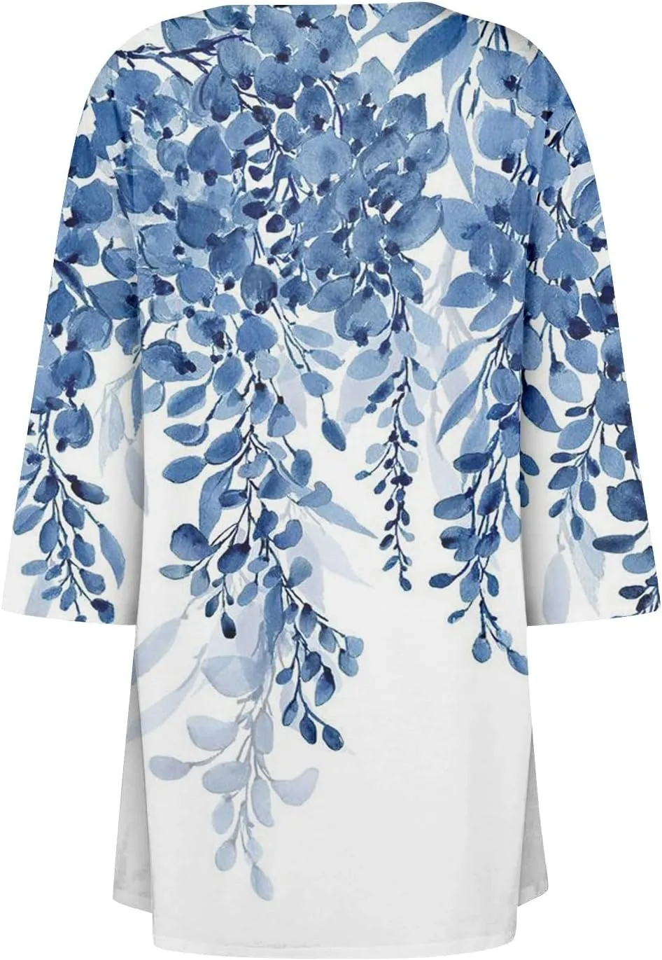 Kimono Cardigan 3/4 Sleeve Cardigan for Women,Plus Size Gradient Open Front Lightweight Summer Cardigan with Pocket