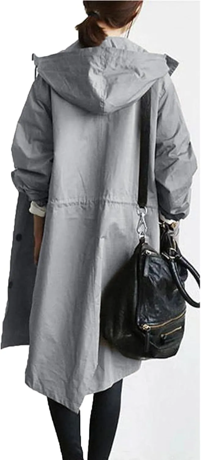 Lapel Jacket with Belt Coat Outwear Womens Elegant Windbreaker Wild Winter Women'S Womens Water-Resistanr Trench