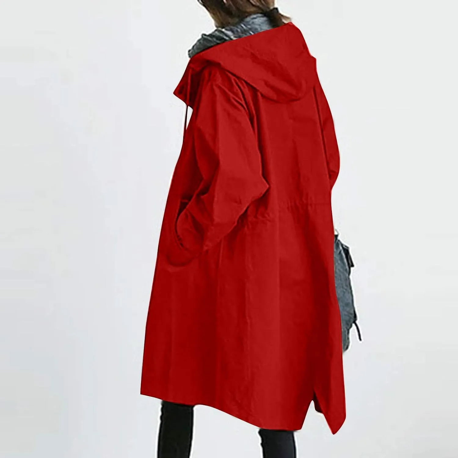 Lapel Slim Overcoat with Belt Outwear Womens Elegant Windbreaker Wild Winter Women'S Coat Lapel Windproof Overcoat