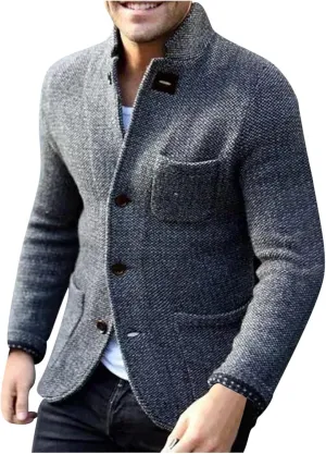 Lightweight Cardigans for Men Button Down Knit Sweater Loose Fit Lapel Shirt Sweaters Coat Long Sleeve Shirts Trendy