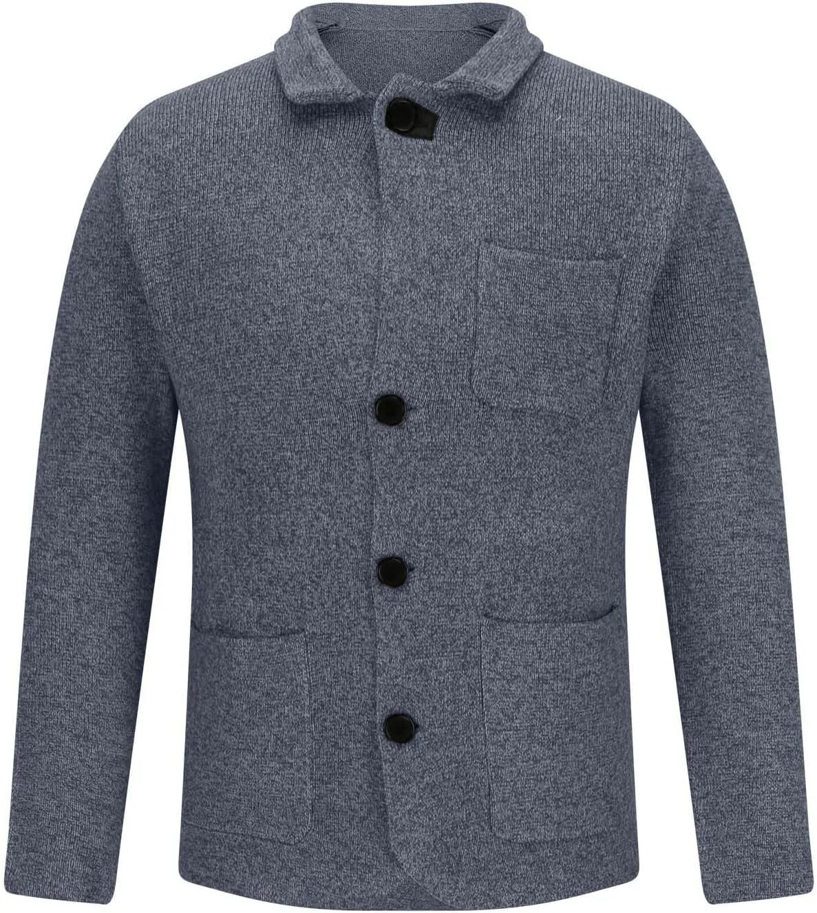 Lightweight Cardigans for Men Button Down Knit Sweater Loose Fit Lapel Shirt Sweaters Coat Long Sleeve Shirts Trendy