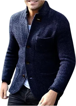 Lightweight Cardigans for Men Button Down Knit Sweater Loose Fit Lapel Shirt Sweaters Coat Long Sleeve Shirts Trendy