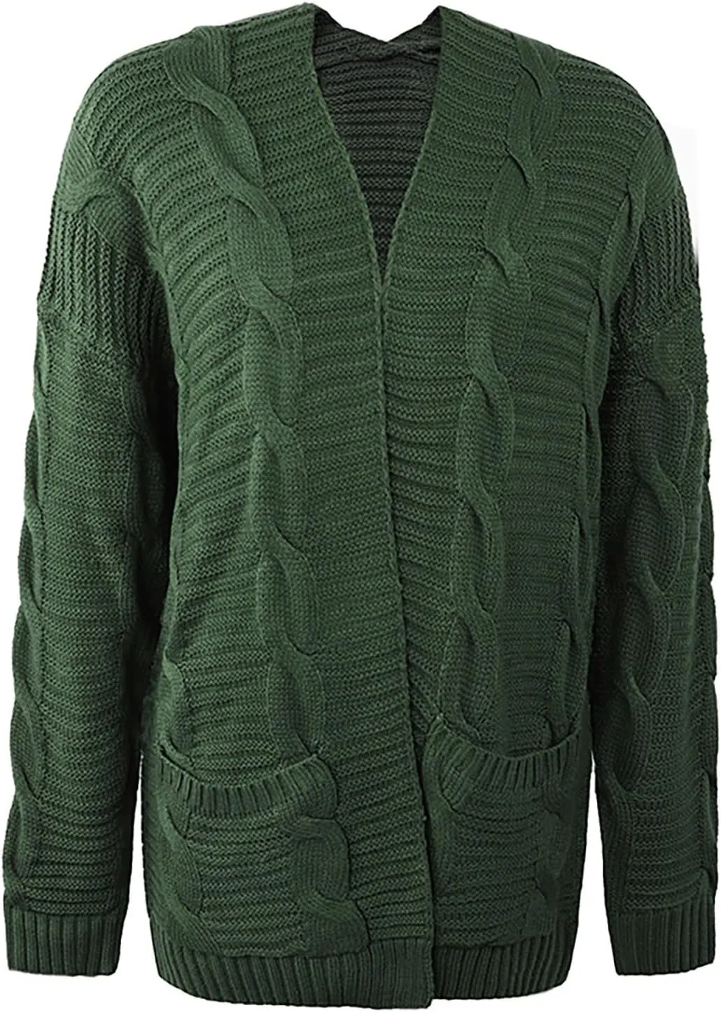 Long Cardigan Sweaters for Women Baggy Lightweight Cable Knit Cardigan Oversized Chunky Cardigans Jacket with Pockets