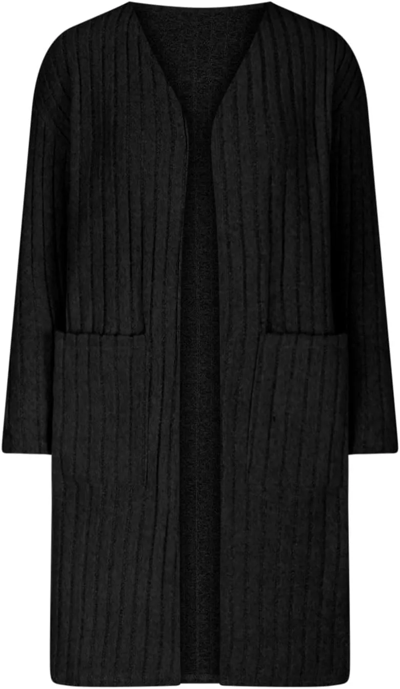 Long Cardigans for Women 2024 Fall Trendy Open Front Long Sleeve Knitted Sweater Coat Lightweight Trendy Outfits