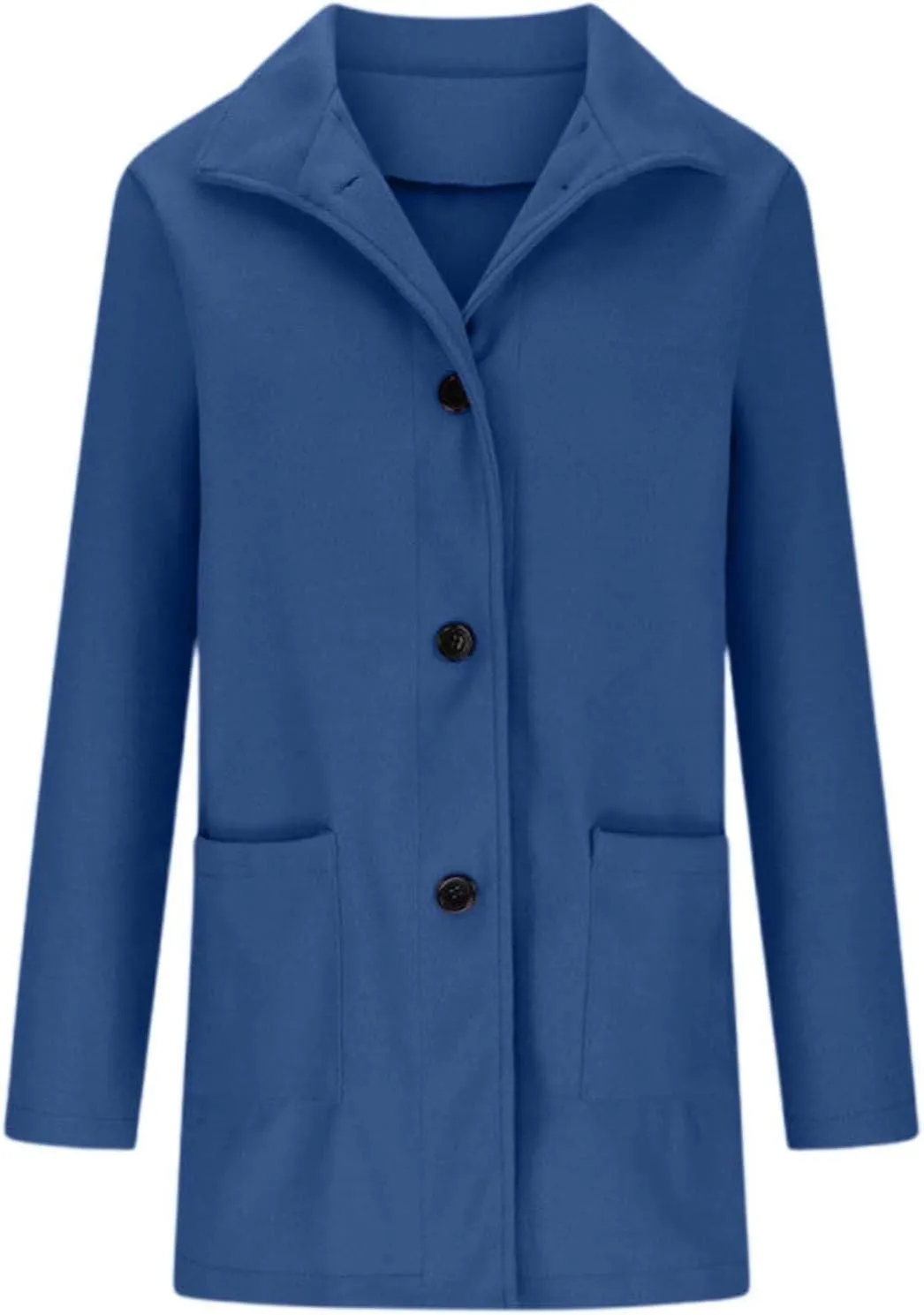 Long Coats for Women Winter Warm Stand Collar Breasted Wool Coats Wool Blend Peacoat Thicken Fashion Casual