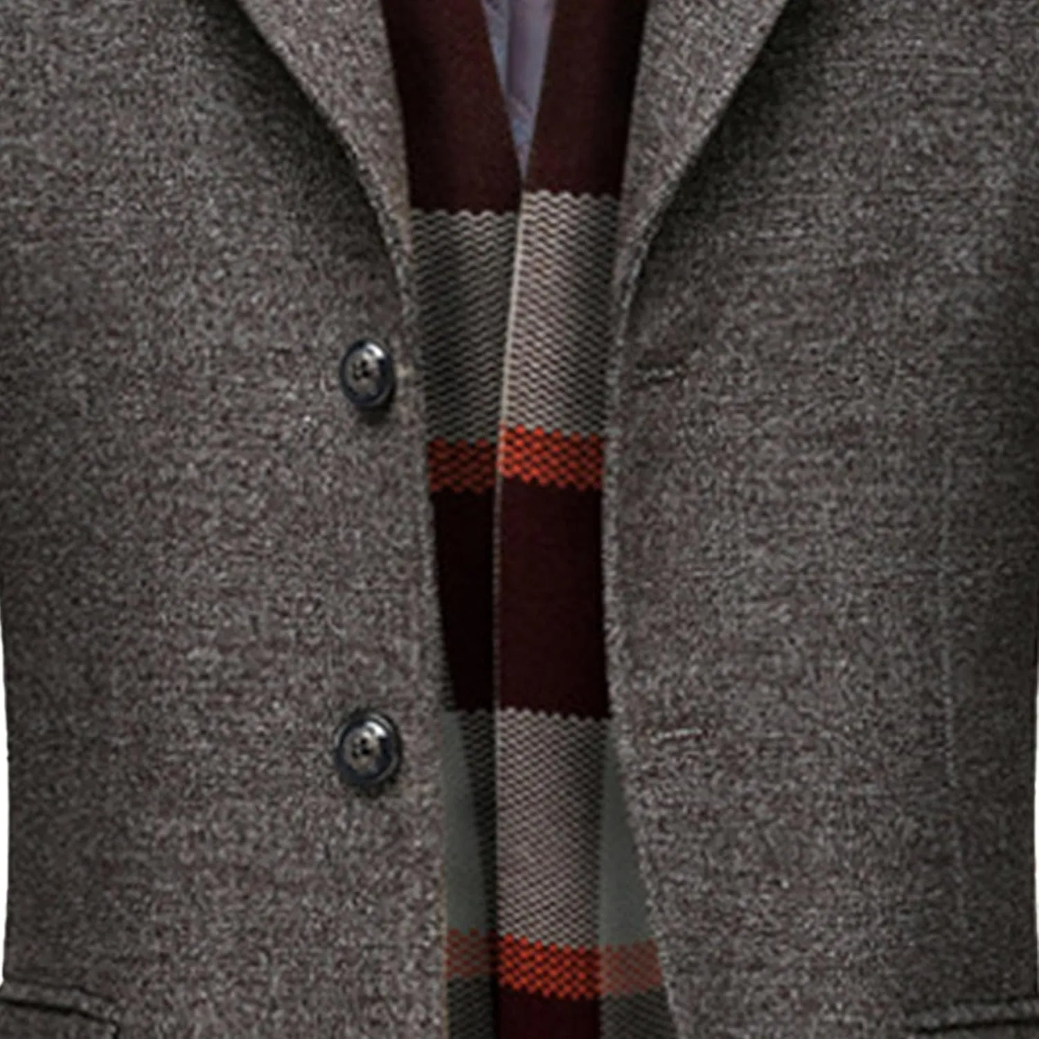 Maiyifu-GJ Men's Long Wool Blend Trench Coat Scarfs Collar Single Breasted Slim Fit Overcoat Winter Warm Mid-Length Coats