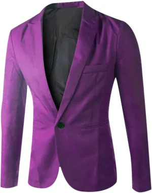 Men Casual Suit Blazer Jackets Lightweight Sports Coats One Button Casual Business Notched Lapel Slim Fit Daily Blazer