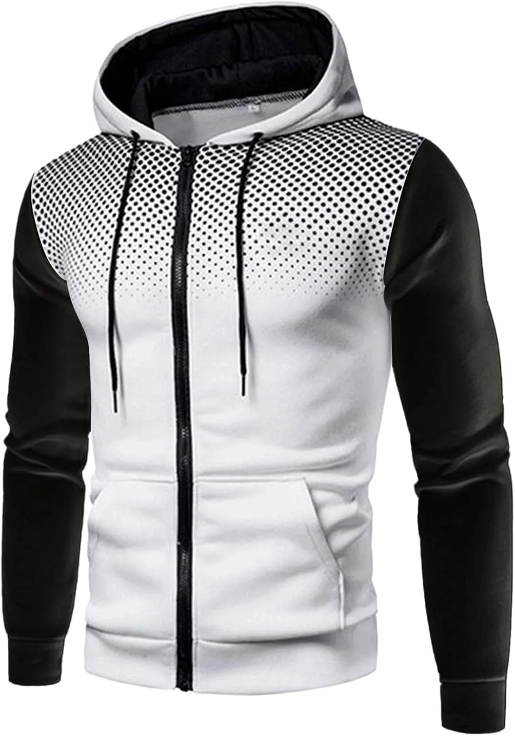 Men Hoodies Casual Hoodies for Men with Zip Pockets Full Zip Long Sleeve Sweatshirt Athletic Workout Hooded Jackets