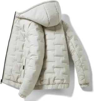 Men Puffer Jackets Plus Size Winter Coats Warm Thick Quilted Jacket Padded Parkas Zip Up Hooded Outerwear Coat
