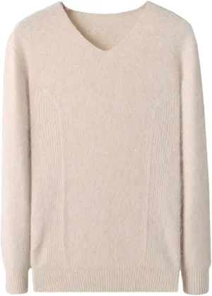Men V Neck Sweater Long Sleeve Loose Casual Slim Fit Soft Knit Solid Color Pullover Sweater Mens Wool Sweaters