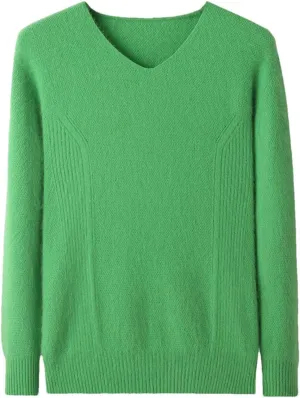 Men V Neck Sweater Long Sleeve Loose Casual Slim Fit Soft Knit Solid Color Pullover Sweater Mens Wool Sweaters