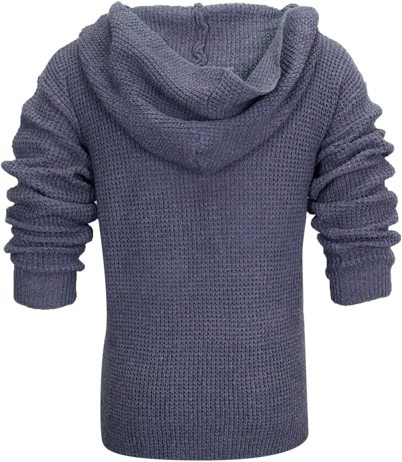 Men's 2024 Casual Long Sleeve Cardigan Sweater Hoodies Shawl Collar Button Down Ribbed Knit Thicken Warm Outerwear