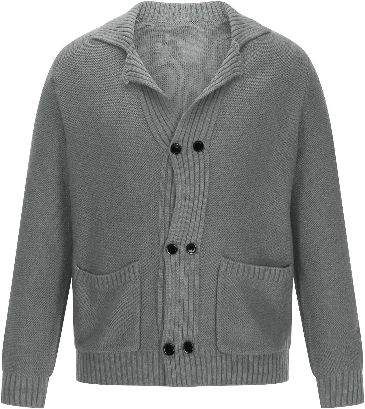 Men's Cable Knit Cardigan Button Down Open Front Cardigan Casual Long Sleeve Sweater Plus Size Knit Cardigan