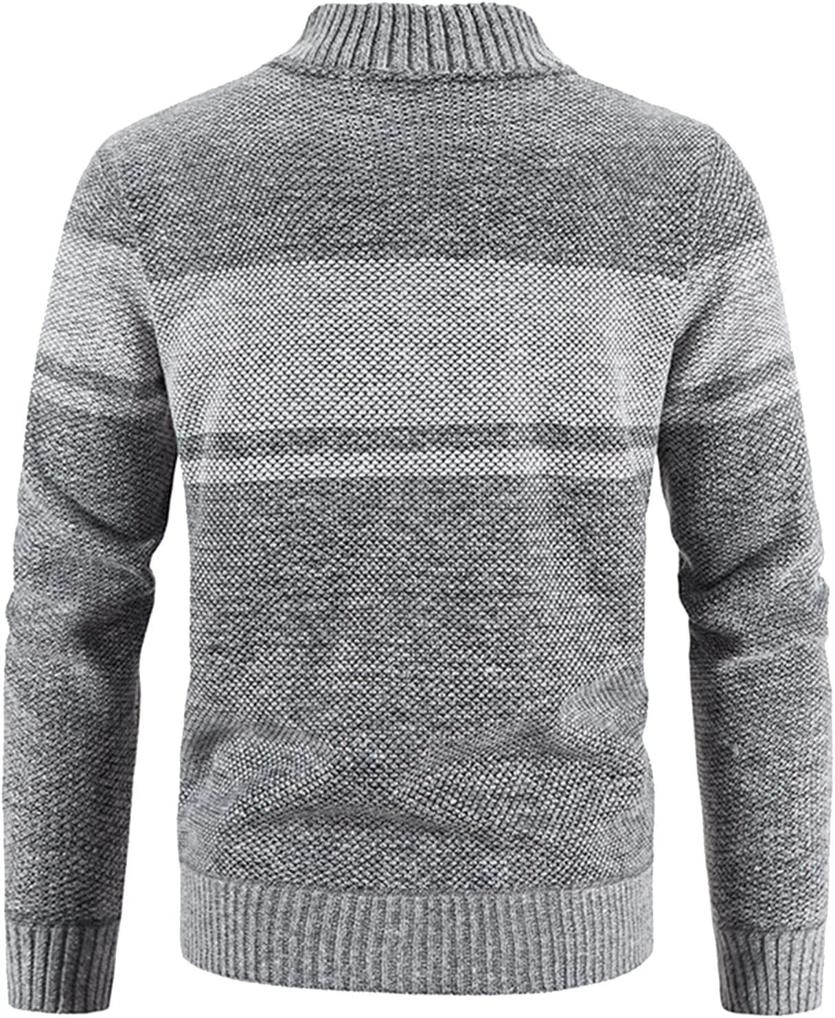 Mens Cardigan, Men's Cardigan Sweaters Full Zip Up Stand Collar Slim Fit Casual Knitted Sweater with 2 Front Pockets