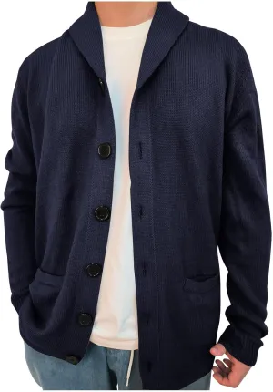 Mens Cardigan Sweater Lightweight Open Front Cardigan Button Down Knit Sweater Casual Long Sleeve Sweater with Pocket