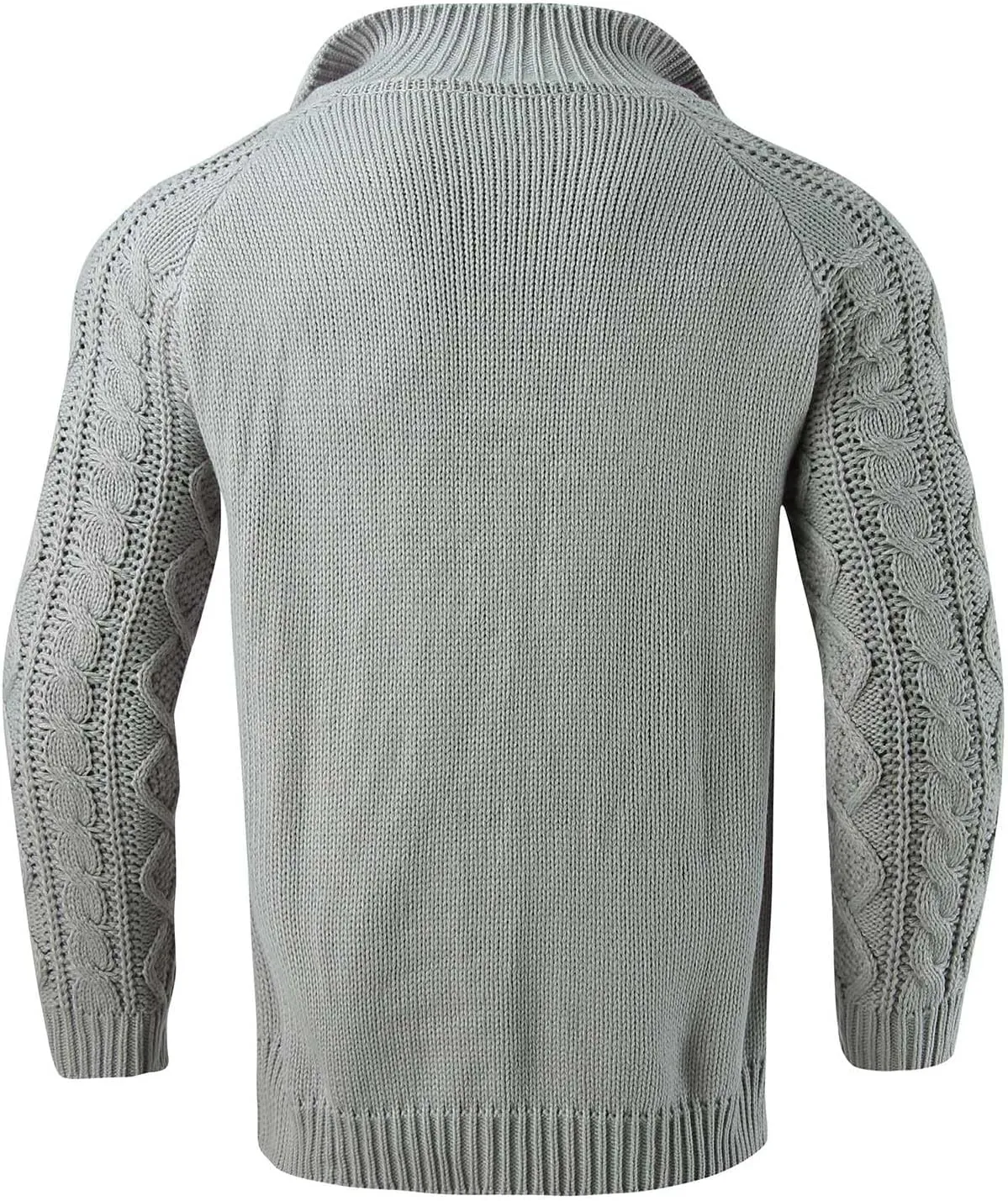 Men's Cardigan Sweater Stand Collar Button Down Pullover Long Sleeve Twist Textured Knitwear Solid Color Fall Sweater