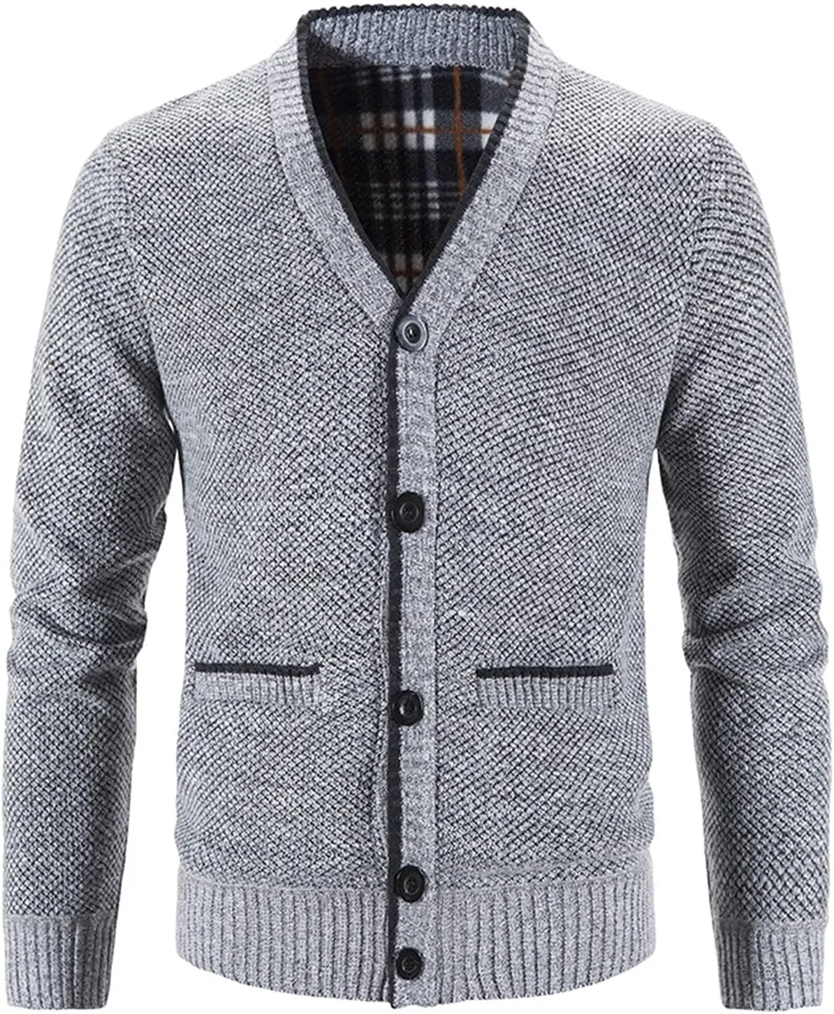 Men's Cardigan Sweaters Cable Knit Button Down Sweater Shawl Collar Loose Fit Casual Knitted Cardigan