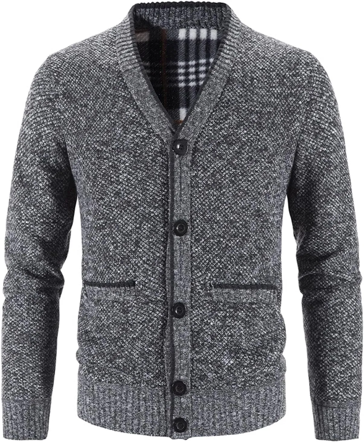 Men's Cardigan Sweaters Cable Knit Button Down Sweater Shawl Collar Loose Fit Casual Knitted Cardigan